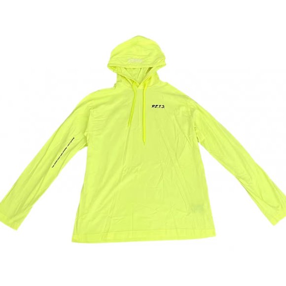 VETEMENTS ‘P.E.T.S’ Print Oversized Neon Yellow Hoodie - Picture 1 of 9
